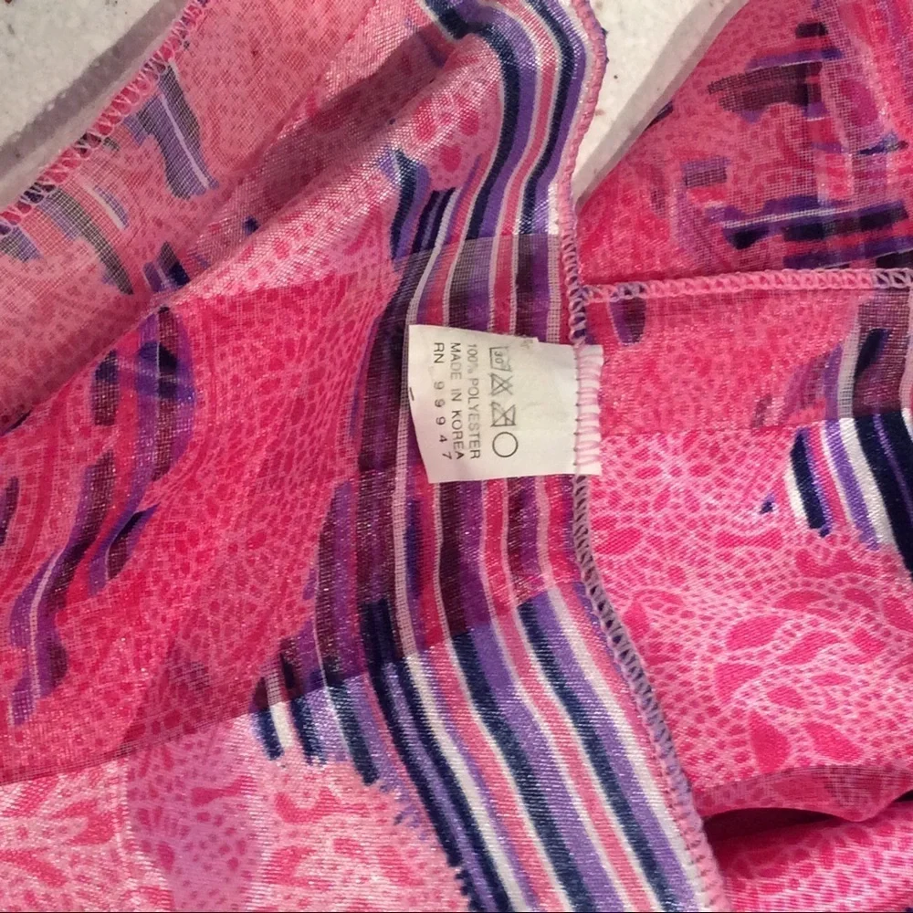 Pink Floral Checkered Scarf